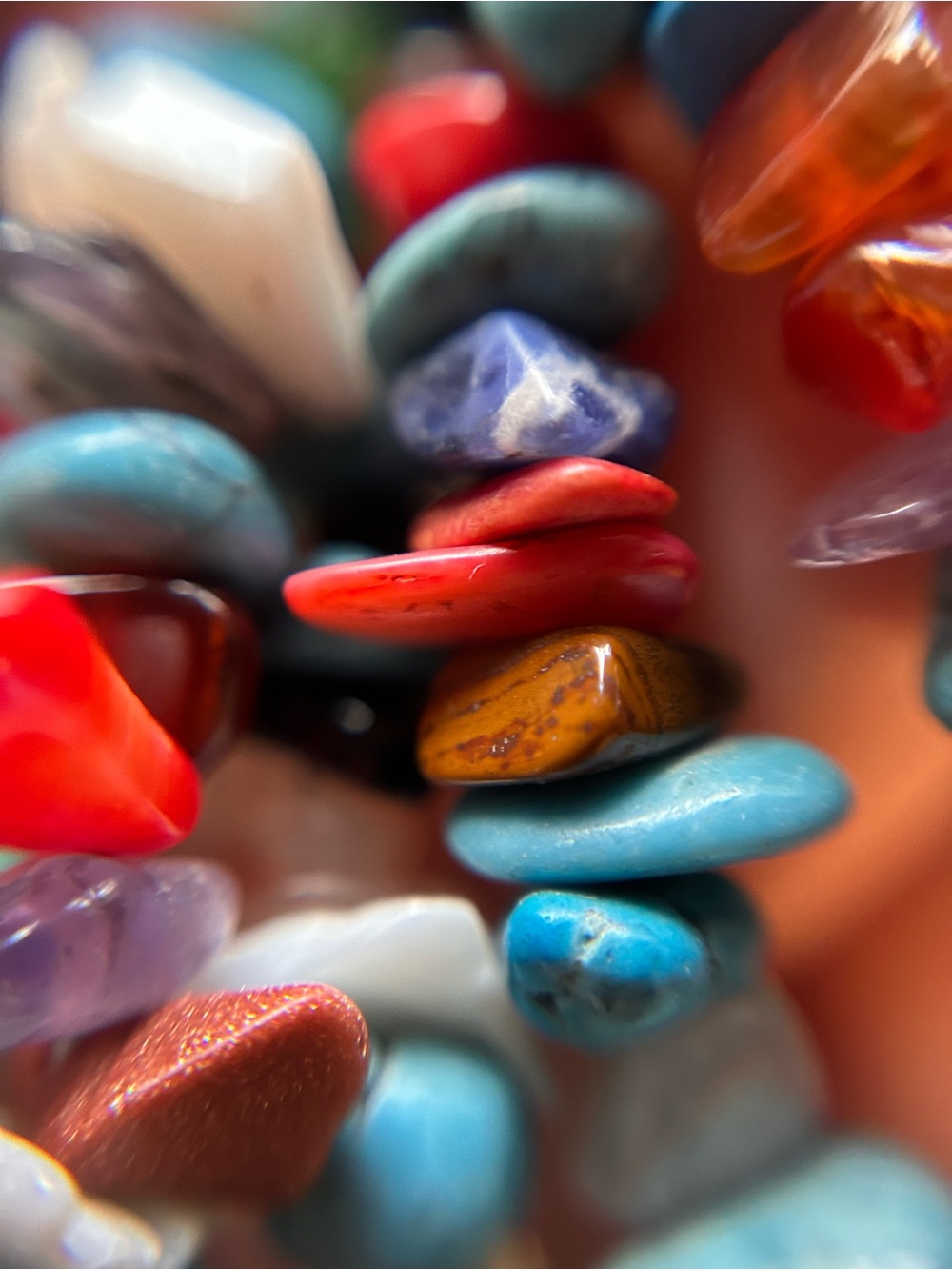 Lot of turquoise mother of pearl etc natural semi precious stone necklaces 925 - Picture 7 of 10
